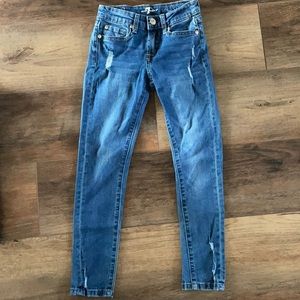 7 For All Mankind Girls Size 7 Skinny Distressed Jeans